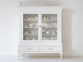 Vetrina - Legno-Vetro-Metallo - 120x45x190 cm - Bianco - Stile classico