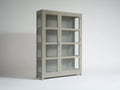 Vetrina - Legno-Vetro-Metallo - 110x40x185 cm - Grigio chiaro - Stile contemporaneo
