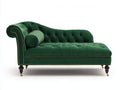 Chaise longue - velluto-legno-metallo - 180x78x88 cm - verde smeraldo - stile classico capitonné