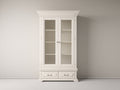 Vetrina - Legno-Vetro - 100x40x200 cm - Bianco crema - Stile classico