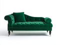 Chaise longue - velluto-legno-metallo - 182x80x86 cm - verde smeraldo - stile classico capitonné