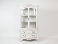 Vetrina - Legno-Vetro-Metallo - 95x42x190 cm - Bianco antico - Stile classico