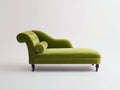 Chaise longue - velluto-legno - 174x76x87 cm - verde oliva - stile classico curvo