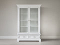 Vetrina - Legno-Vetro - 105x42x195 cm - Bianco - Stile classico