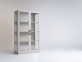 Vetrina - Legno-Vetro-Metallo - 90x36x178 cm - Rovere chiaro - Stile contemporaneo