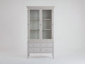 Vetrina - Legno-Vetro-Metallo - 86x39x176 cm - Grigio perla - Stile classico contemporaneo