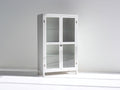 Vetrina - Legno-Vetro-Metallo - 90x38x170 cm - Bianco - Stile moderno