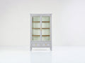 Vetrina - Legno-Vetro-Metallo - 88x38x180 cm - Grigio chiaro - Stile classico contemporaneo